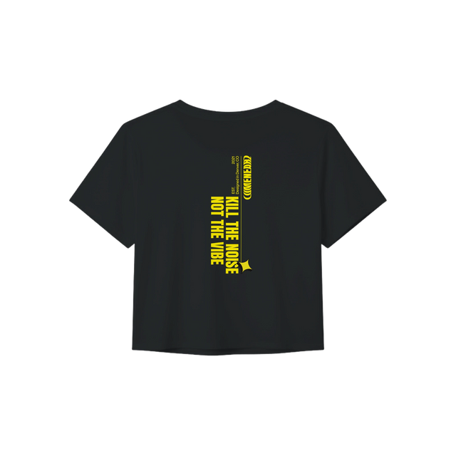 Kill The Noise Not The Vibe Crop Tee | Deep Black