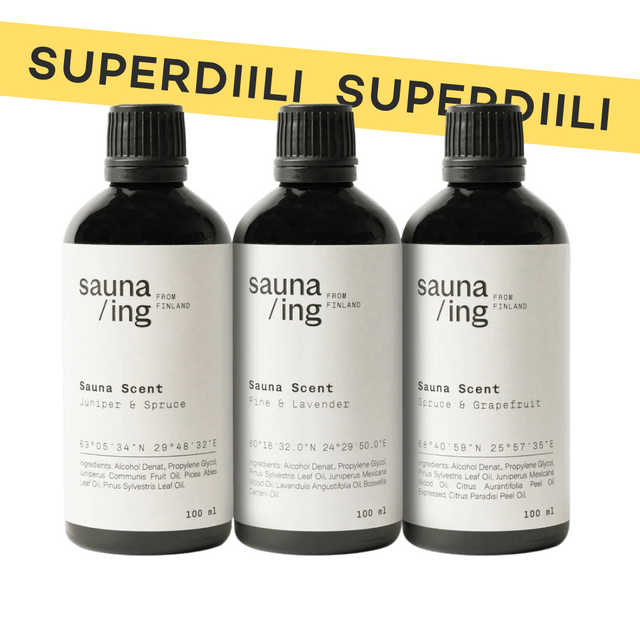 SUPERDIILI Saunatuoksutrio Sauna/Ing