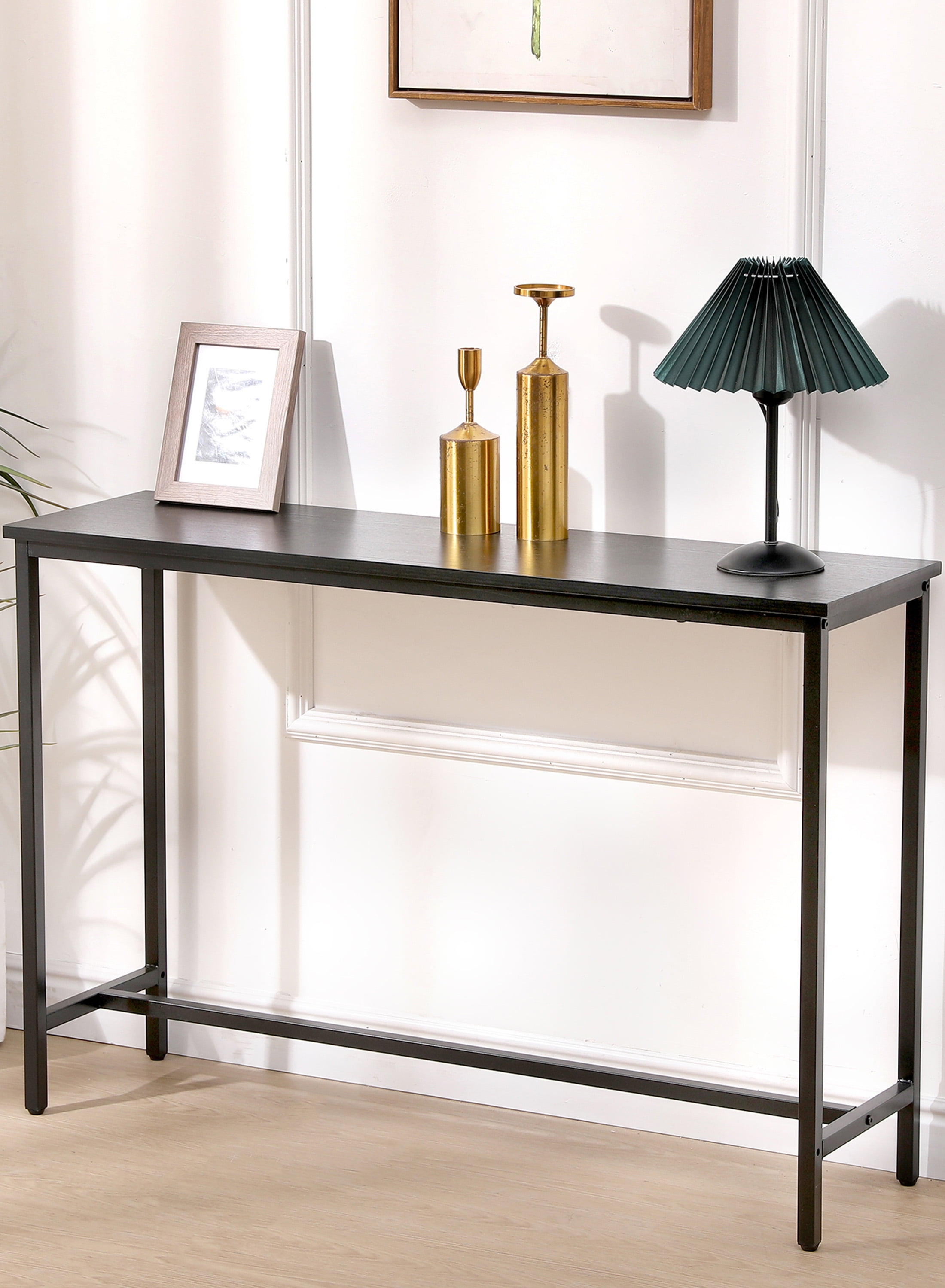 Fenbeli Console Table Modern Entryway Table with Durable Black Metal Frame