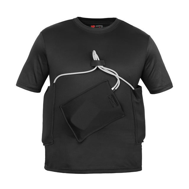 LVAD HeartMate Men’s Shirt with Left & Right Slanted Controller Pocket – Black