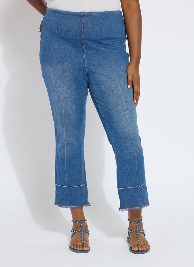 Dara Seamed Hem Crop Denim Curvy