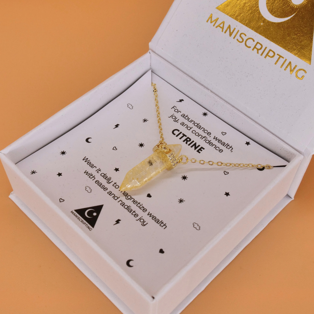 💰 Money Magnet Crystal Necklace - Gold