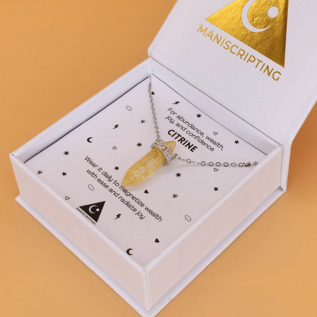 💰 Money Magnet Crystal Necklace - Silver