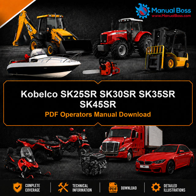 Kobelco SK25SR SK30SR SK35SR SK45SR PDF Operators Manual Download