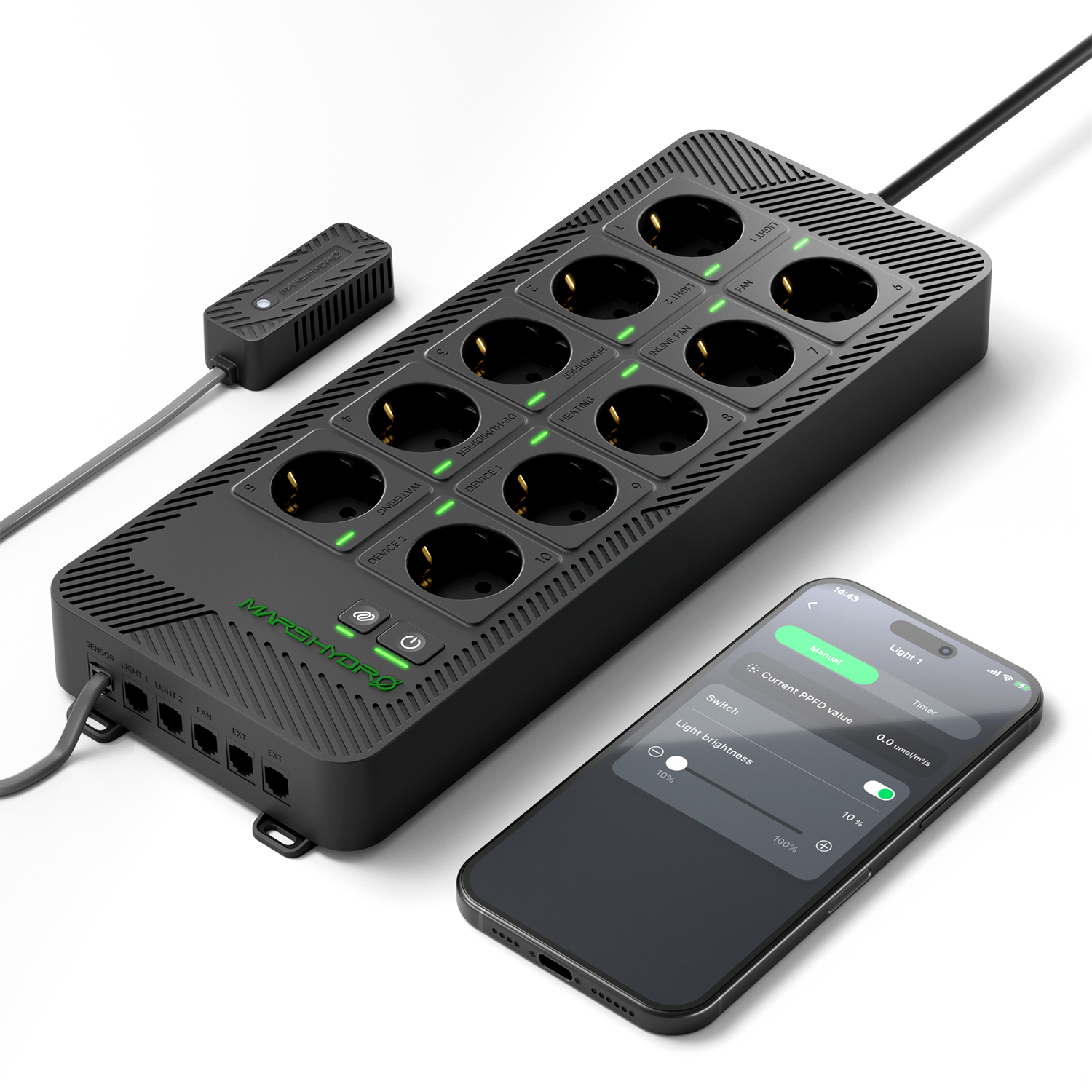 REFURBISHED UNIT – Mars Hydro iHub Pro Smart 10-Outlet All-in-One Grow Room Hub