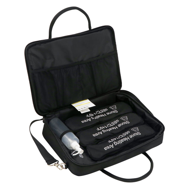 Master Massage Hot Stone Heater Bag with 18-Piece Stone Set, Adjustable Temperature Control, Portable Spa Warmer for Massage Stones & Towels(Black)