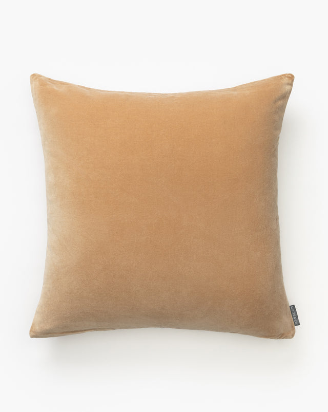 Bellevue Tan Velvet Pillow Cover