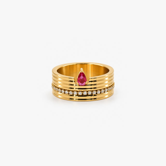 Ruby Cigar Band Ring