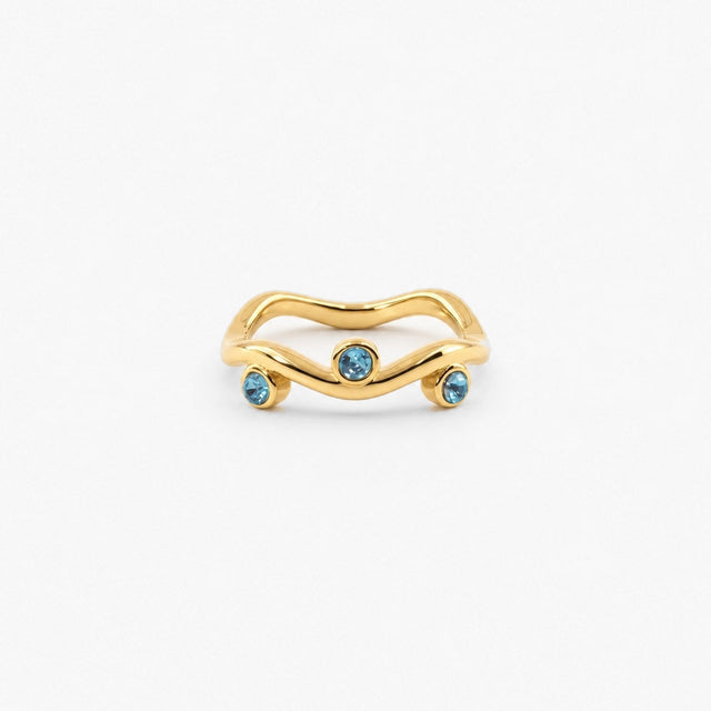 Aquamarine Wave Ring