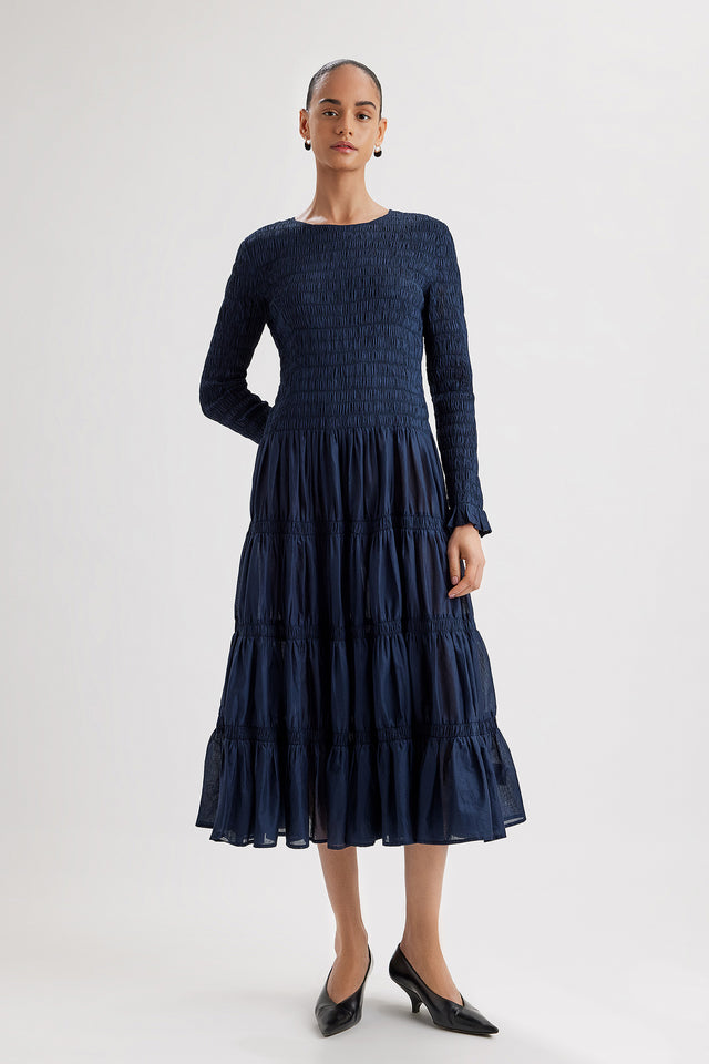 Vivien Dress in Navy