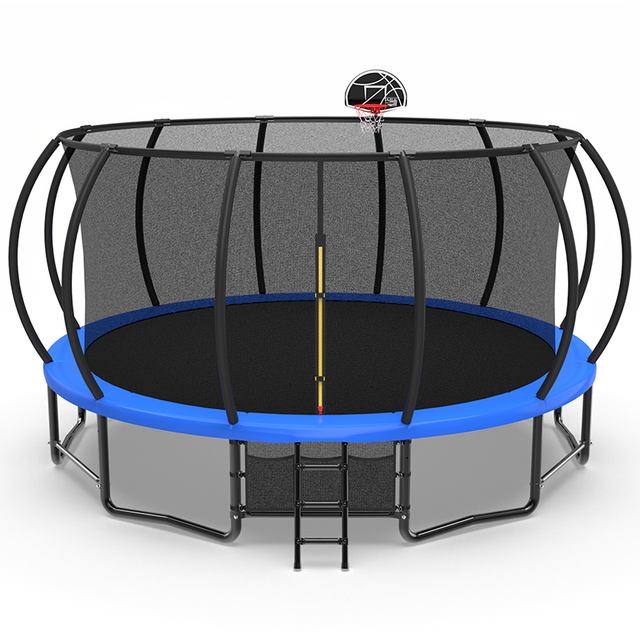 MERSCO 16FT Blue Pumpkin Trampoline - Giant Backyard Fun for All