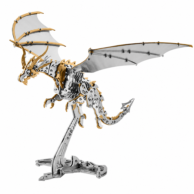 Thunder Pterosaur Metal Model Kit 3D Mechanical Fly Dragon Puzzle for Adults