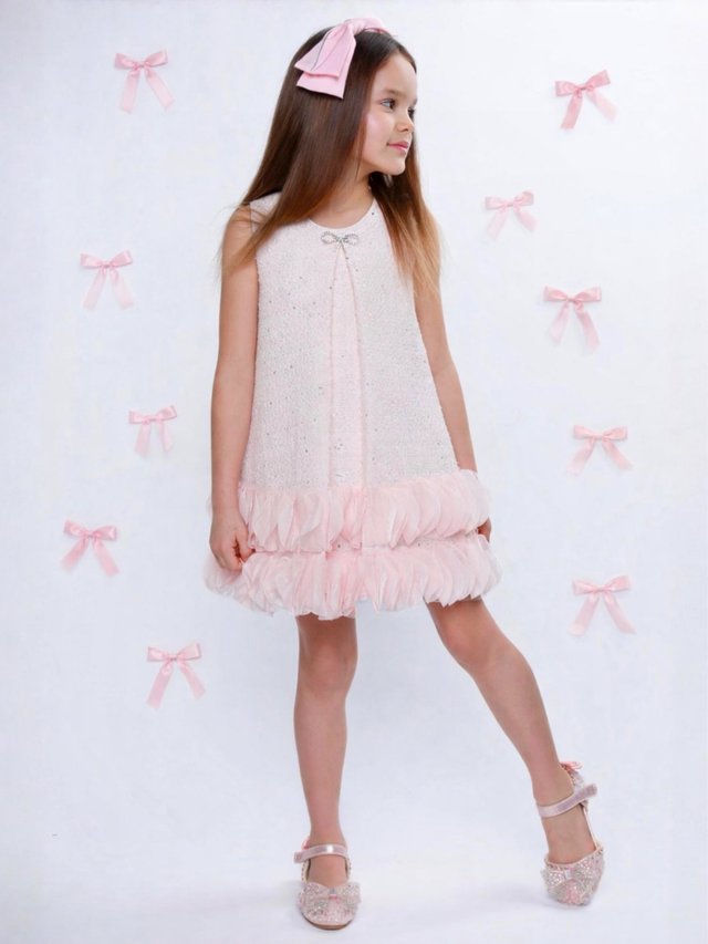 Pretty in Pink Sparkle Ruffle Party Dress