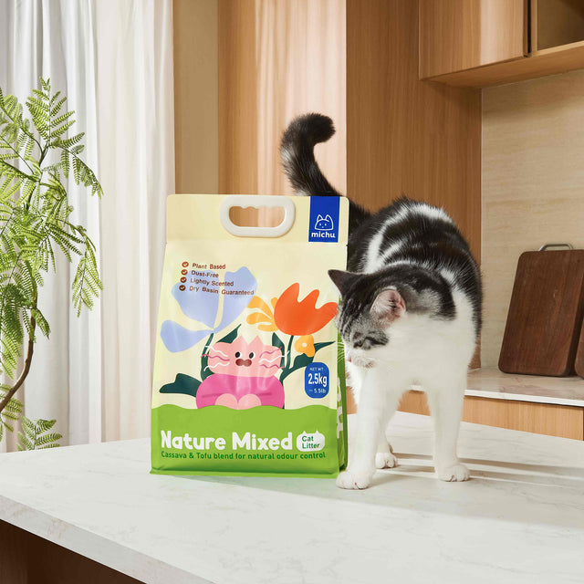 Michu NatureMix Plant Cat Litter –Tofu & Cassava Blend  Litter 5.5lb/88oz