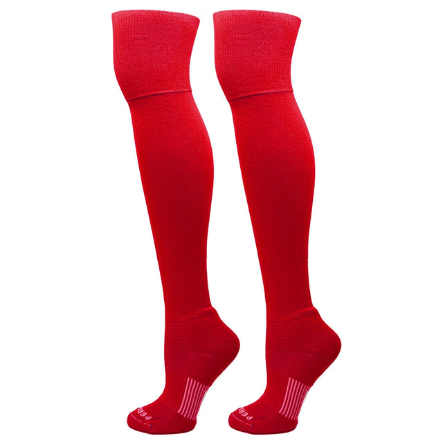 Over the Knee Baseball, Extra Long Sports Socks (Scarlet Red)