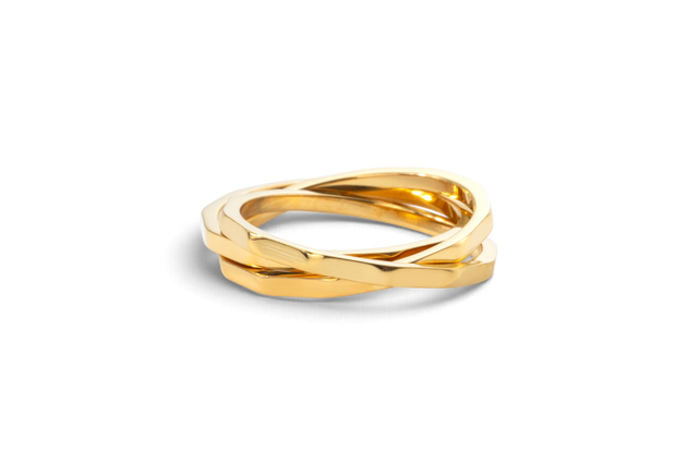 Hammered Interlocking Ring