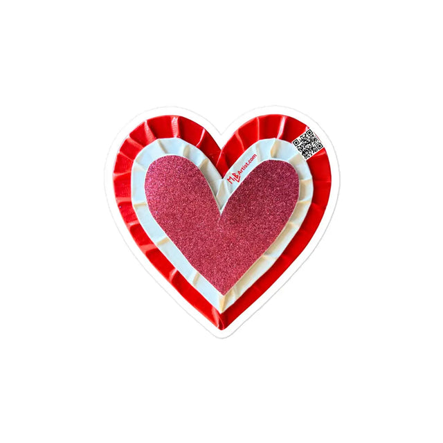 Red Duct Tape Heart Bubble-Free Stickers