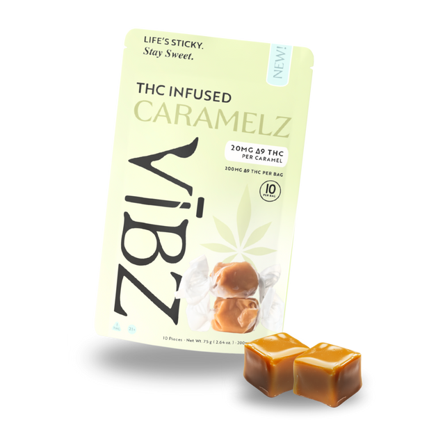 VĪBZ Caramels – 20mg Delta 9 THC (10-Pack)