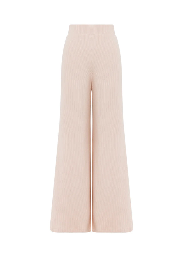 Wide-Leg Knit Pants — Soft Ivory