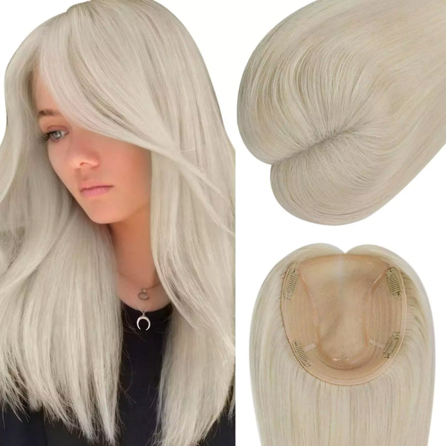 [US] 6*7 Female Hair Topper Virgin Hair Blonde #60