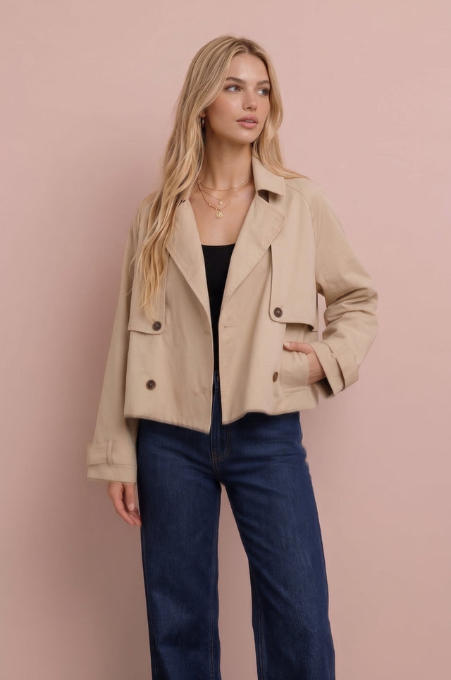 Tatum Cropped Trench Jacket