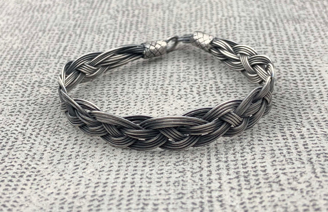 MENS WELDED BRACELET, Woven Wire Bracelet, Silver Unique Chain Bracelet In Boho & Hippie Style, Teenagers Fashion Wear, Sentimental Gift
