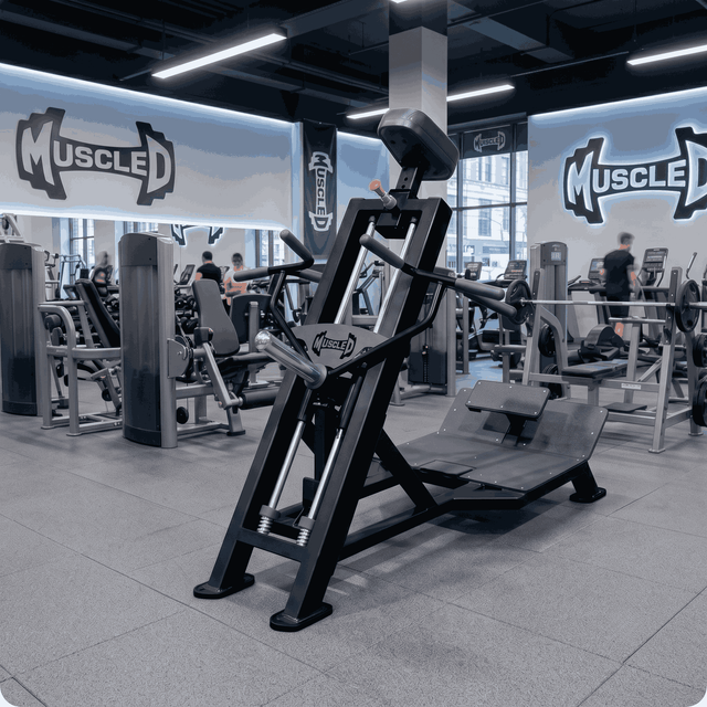 Muscle D Fitness Power Leverage V2 Linear Bearing T-Bar Row | Plate-Loaded Commercial Back Machine (PL-E-LBTBR)