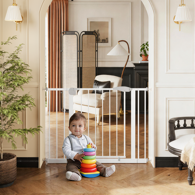 Pressure Mounted Pet Safety Gate in White - 29.5-44.1 in.
