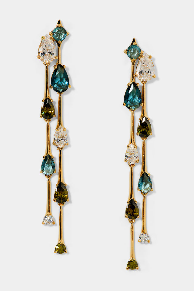HERA MULTI COLOR DOUBLE LINEAR EARRINGS