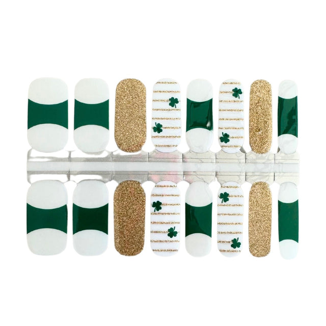 Shamrock Elegance French Tips | St. Patrick’s Day Nail Wraps