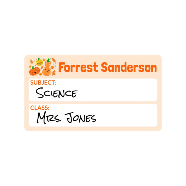 Pumpkins Subject Write-On Labels
