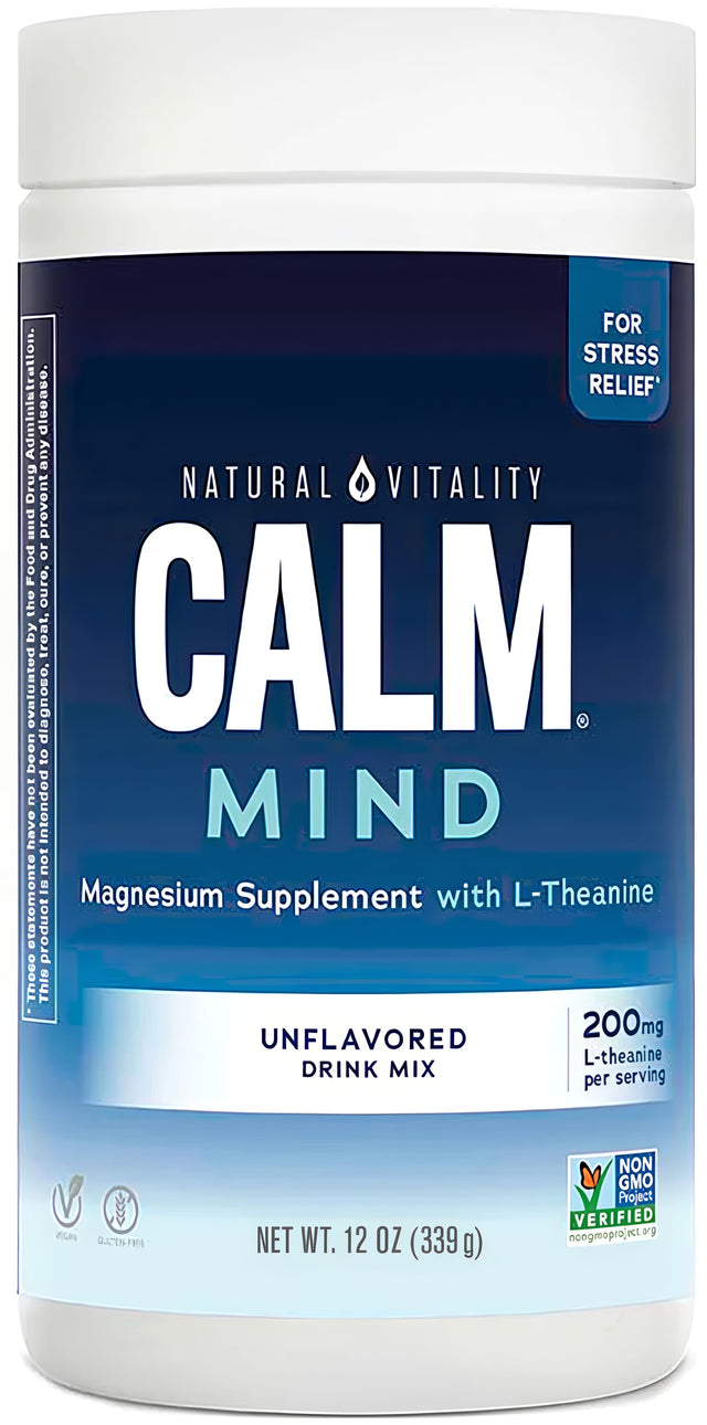CALM MIND + L-Theanine Powder Unflavored, 12 oz (339 g) Powder