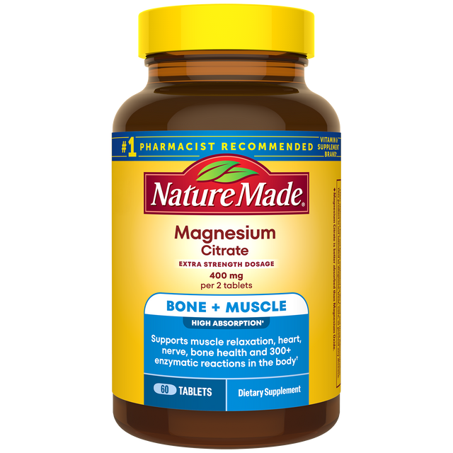 Magnesium Citrate Tablets Extra Strength Dosage High Absorption♦ 400 mg Per 2 Tablets