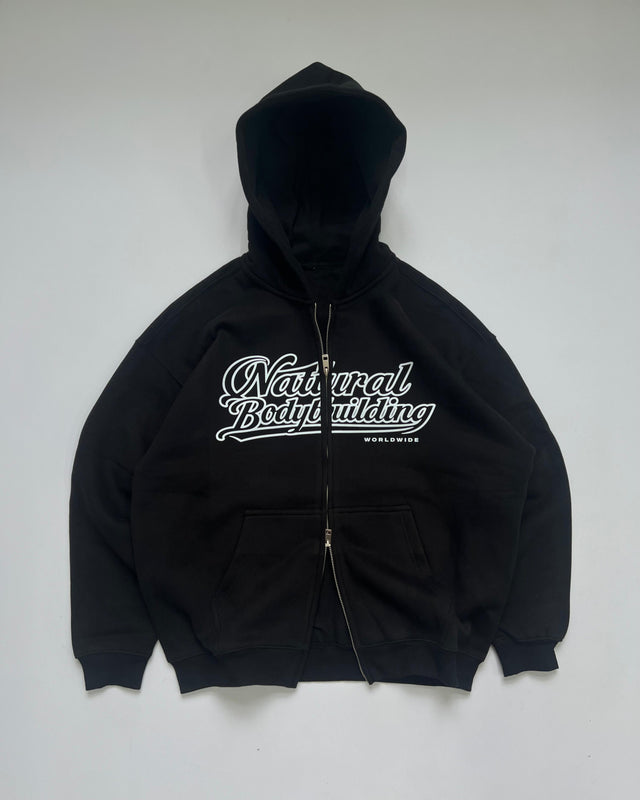 Premium NBW Zip Hoodie In Black