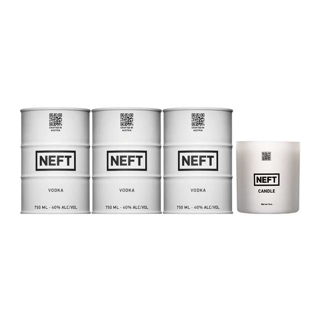 CANDLE BUNDLE: 3 WHITE BARRELS + 1 NEFT CANDLE