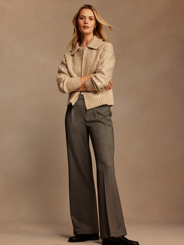 Tremont Wide Leg Lurex Tweed Trouser