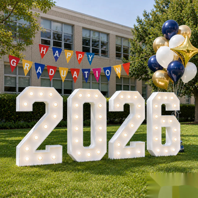 2026 Graduation Light Up 3Ft Marquee Numbers Kit - Large Pre-Cut DIY Foam Board Sign