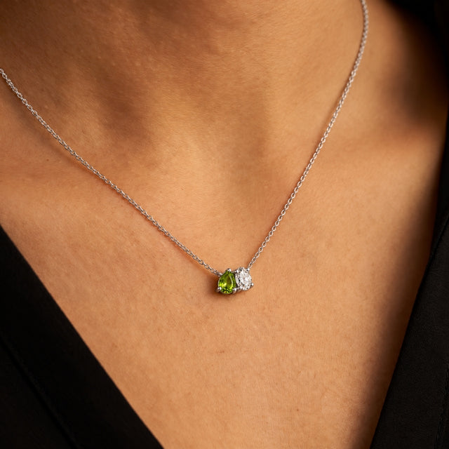 Toi et Moi Birthstone Necklace (2 Stones)