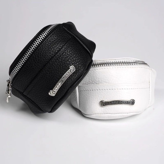 Chrome Hearts Black Coin & Headphone Pouch Wristlet