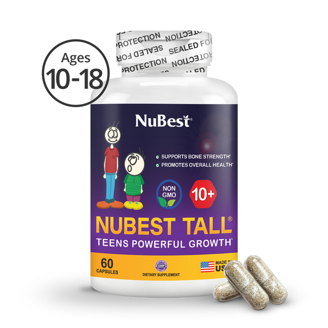 NuBest Tall 10+ Growth Support for Ages 10+ & Teens, 60 Capsules