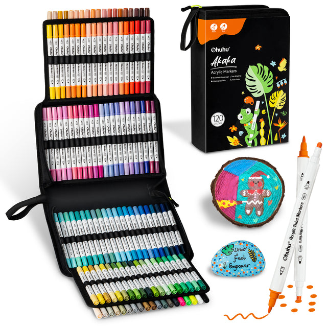 Ohuhu Acrylic Paint Markers Cotton-core 120 Colors - Akaka