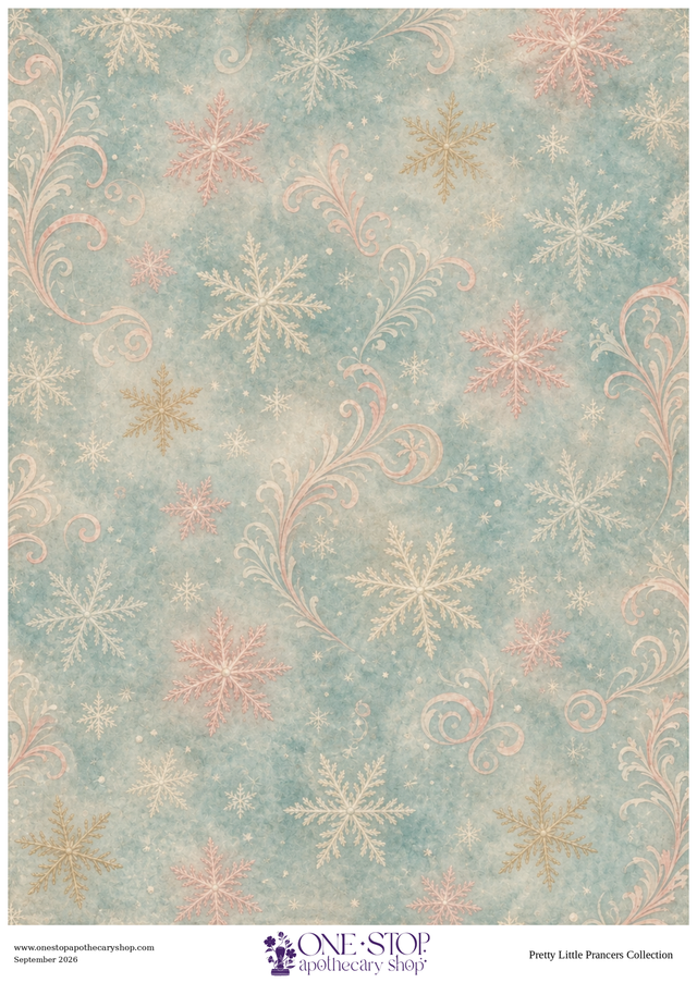 Pretty Little Prancers Frosted Flourish Snowflakes Rice Paper