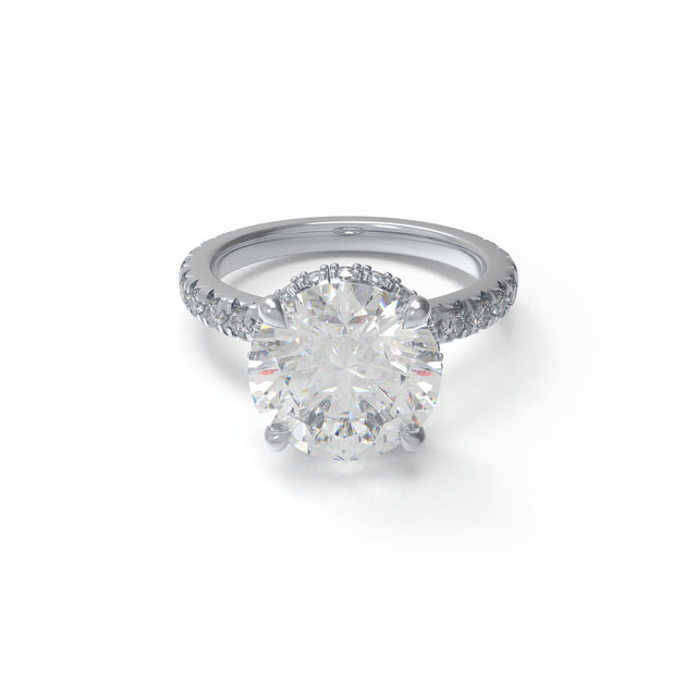 Eternal Crown Round Lab-Grown Diamond Hidden Halo Engagement Ring in Platinum