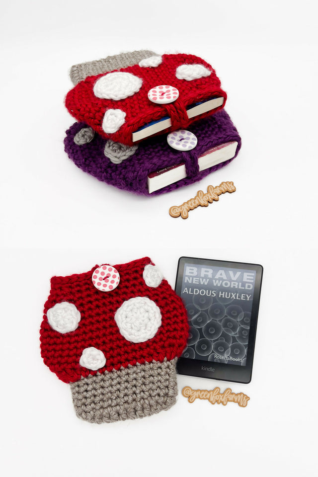 Toadstool Tales Mushroom Book Sleeve (Crochet)