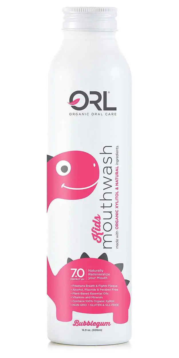 ORL Kids Bubblegum Natural Mouthwash made with the Finest Clean Ingredients