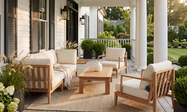 Teak Sofa + Coffee Table Set