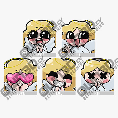 Angel Emotes Twitch Sub Emote | Twitch Sub Emotes - 5 Pack Twitch Sub Emote | Twitch Sub Emotes