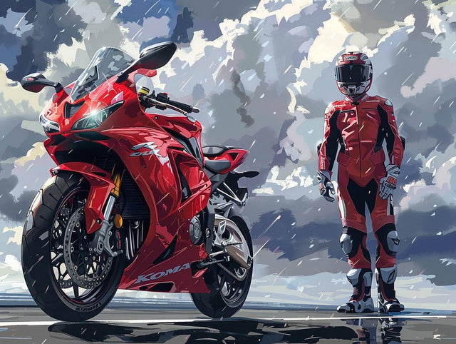 Red Sportbike & Rider