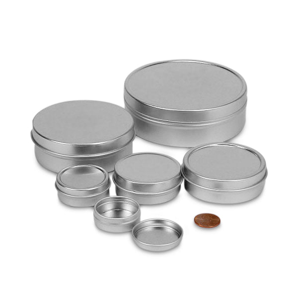 Shallow Round Tin Cans (24/Pack)