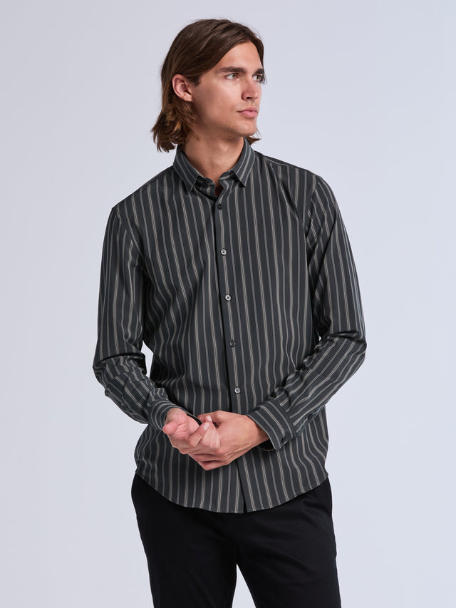 Slim Fit Stripe Long Sleeve Shirt